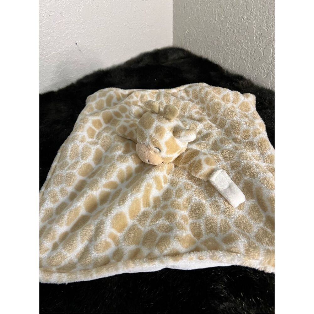 Carters Giraffe Lovey Baby Security Blanket Soft Pacifier Holder tan Plush